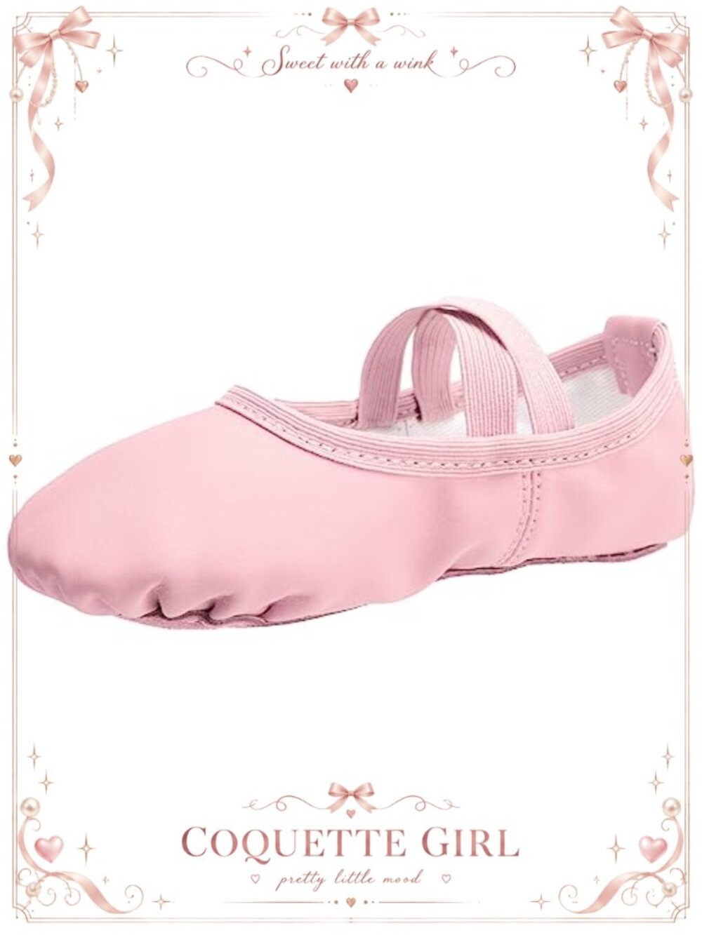 Girls Toddler Ballet Shoes PU Leather Cowhide Sole Dance Flats